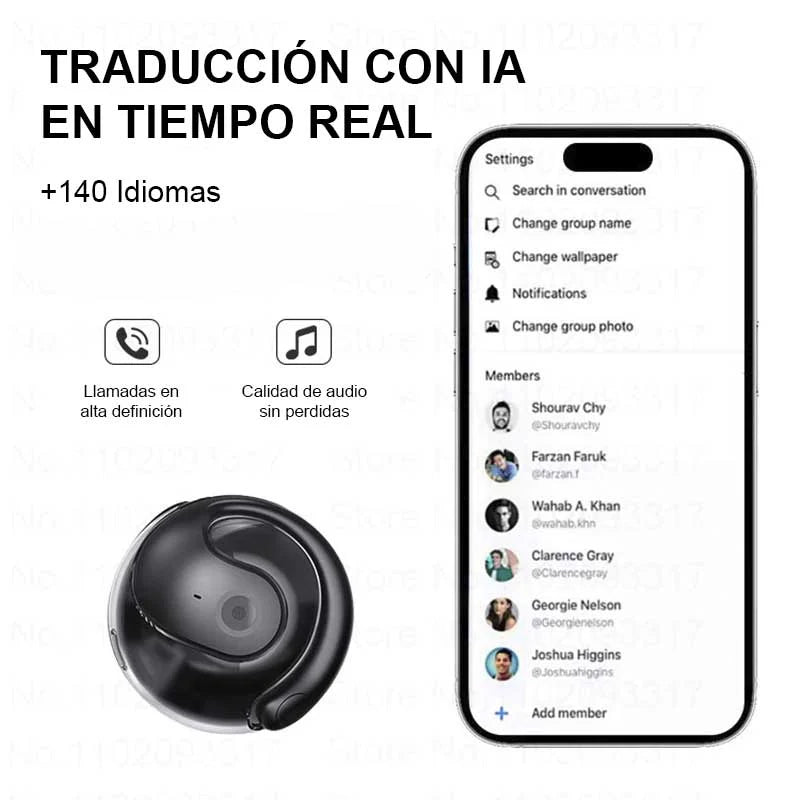LinguaPods AI - Comprende cualquier idioma con nuestros Audífonos Bluetooth Traductores con IA