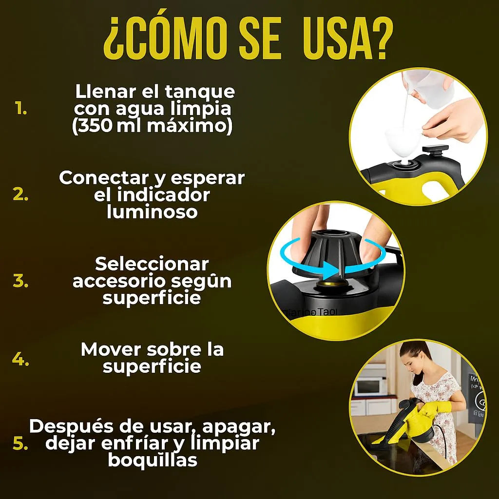 Limpieza profunda sin químicos, elimina grasa y bacterias en cada rincón de tu hogar