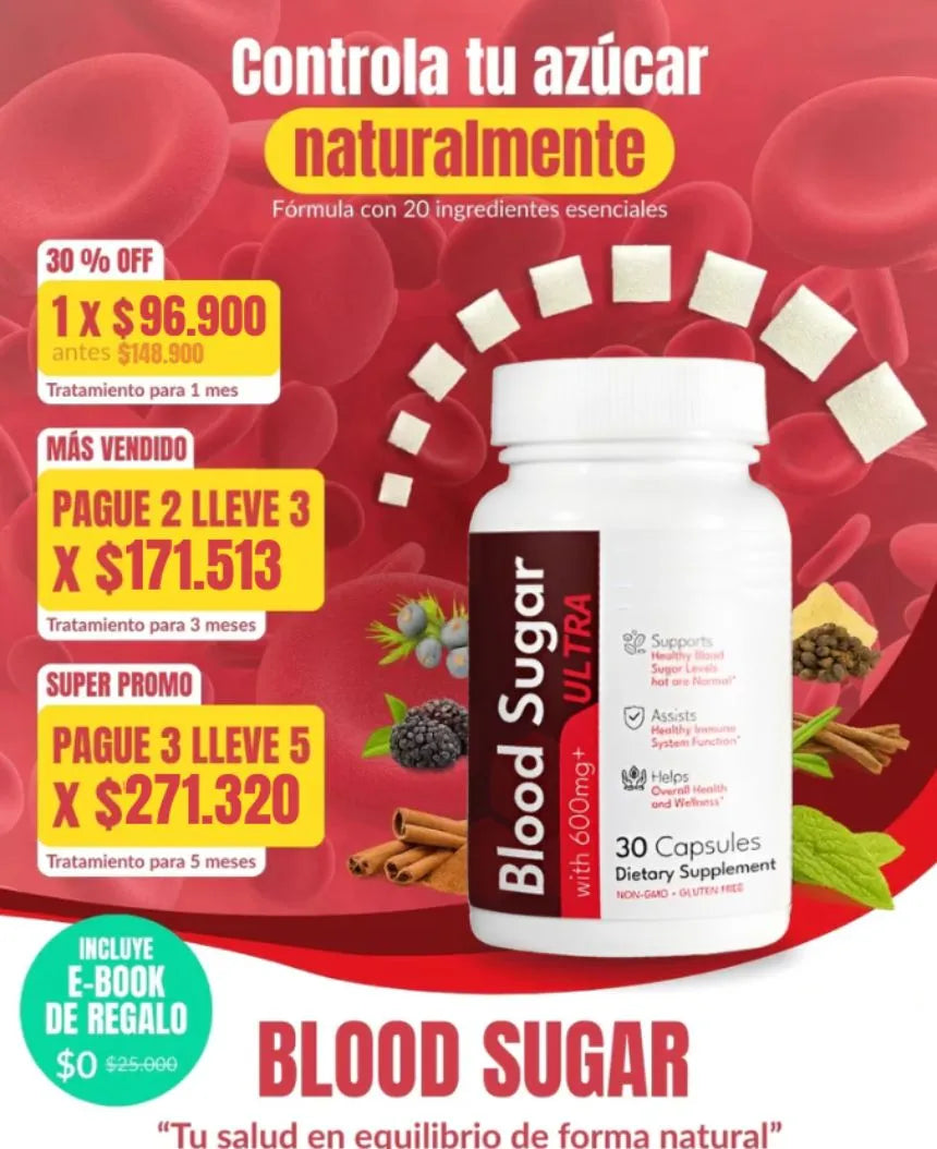 Blood Sugar - Fórmula natural para equilibrio de azúcar en sangre