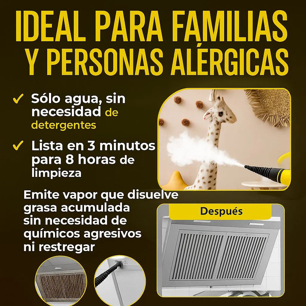 Limpieza profunda sin químicos, elimina grasa y bacterias en cada rincón de tu hogar