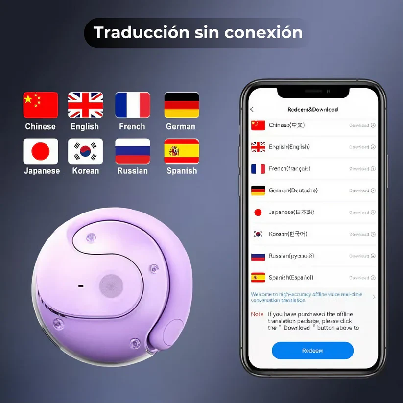 LinguaPods AI - Comprende cualquier idioma con nuestros Audífonos Bluetooth Traductores con IA