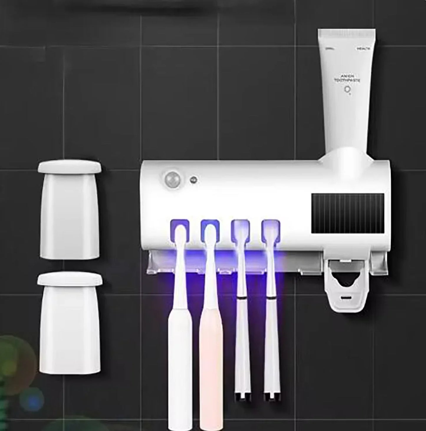 CleanLux™ 3 en 1: Portacepillos UV & Dispensador de Pasta