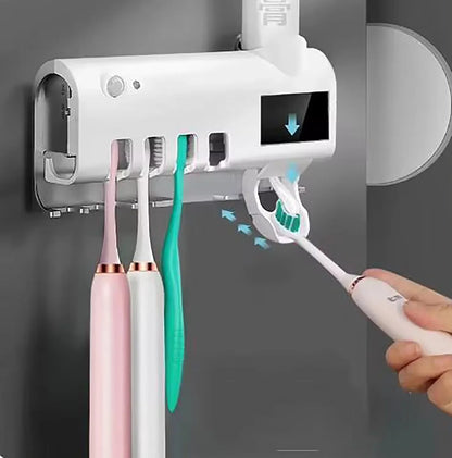 CleanLux™ 3 en 1: Portacepillos UV & Dispensador de Pasta