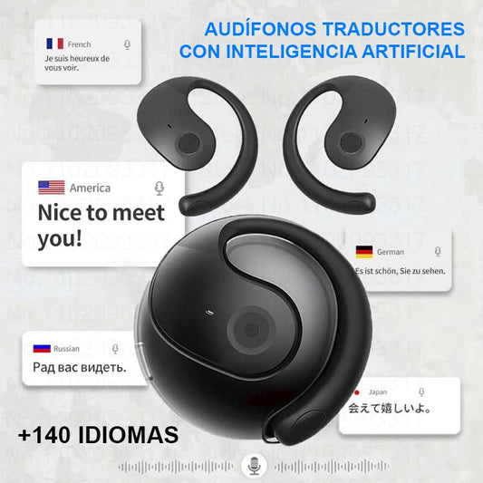 LinguaPods AI - Comprende cualquier idioma con nuestros Audífonos Bluetooth Traductores con IA
