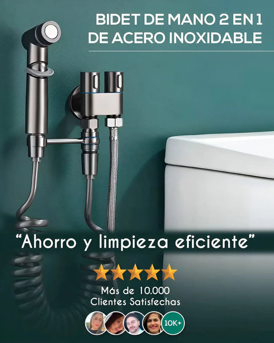 Bidet 2 en 1 de Acero Inoxidable - Ahorro, higiene y practicidad en tu hogar