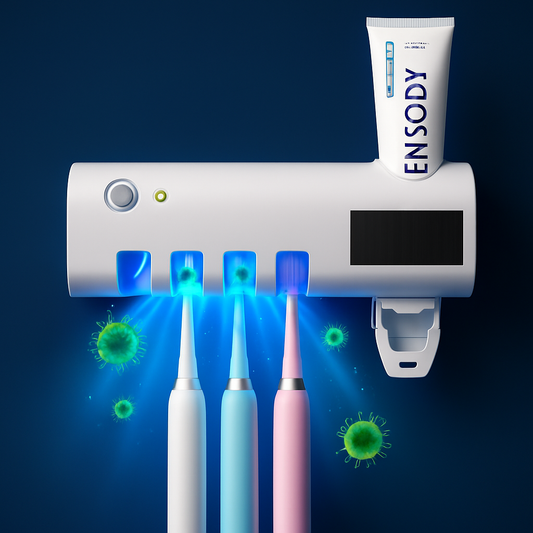 CleanLux™ 3 en 1: Portacepillos UV & Dispensador de Pasta