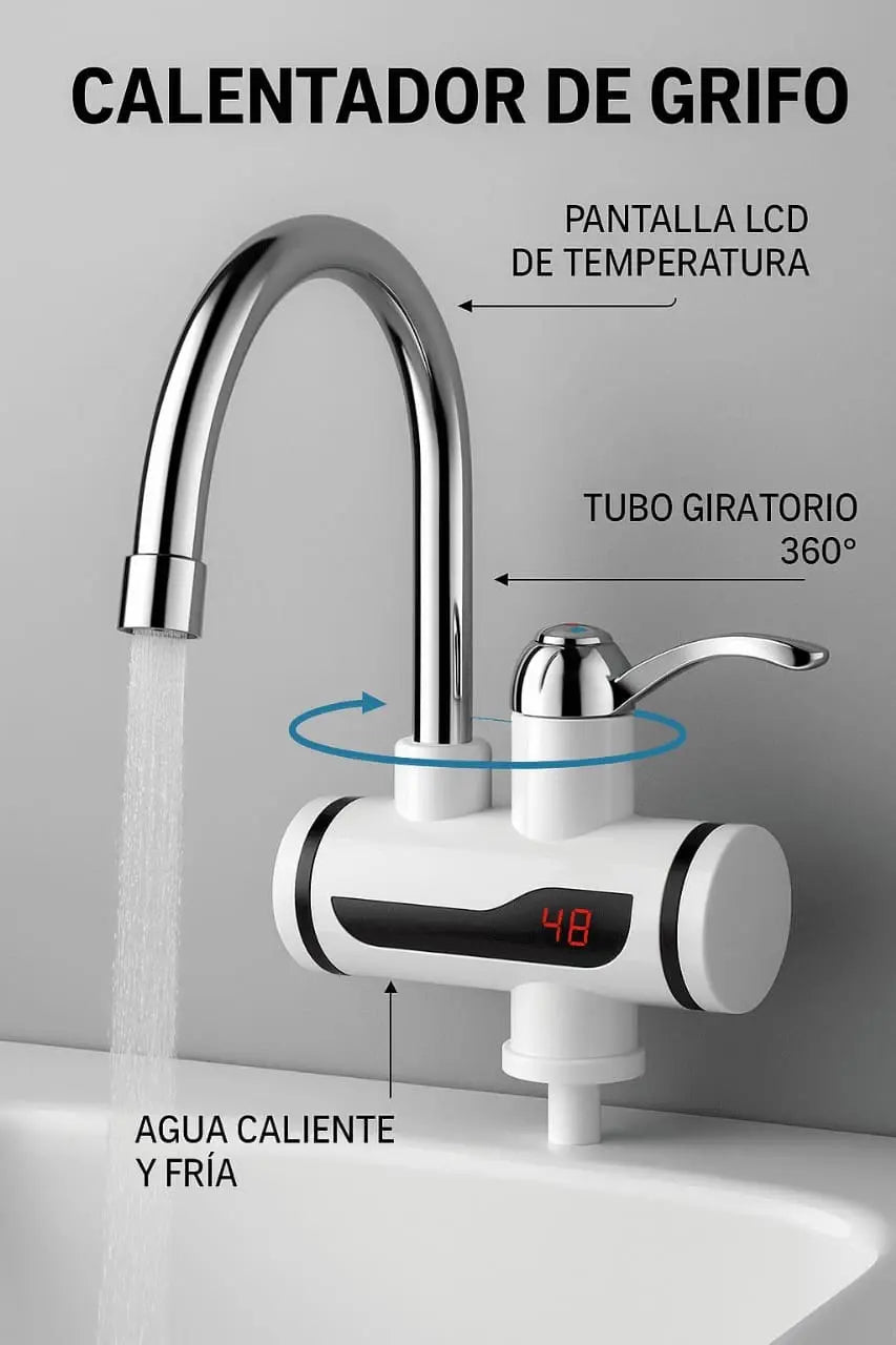 Convierte cualquier grifo en una fuente de confort - Agua caliente sin esperar, sin herramientas ni obras